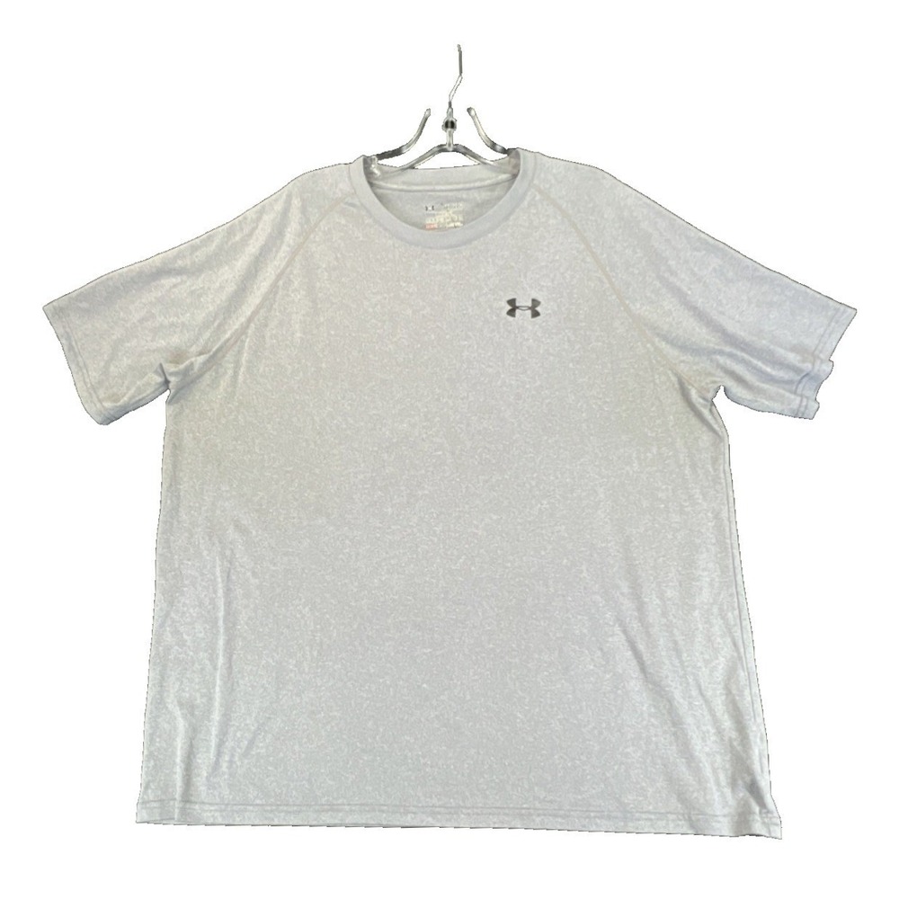 Under Armour HeatGear Gray Space Dye Men 2XL Loose Fit Short Sleeve Athletic Tee